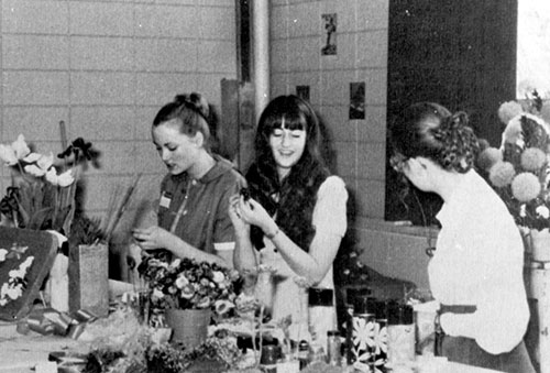 A view from inside the 1973 Floristry classroom
