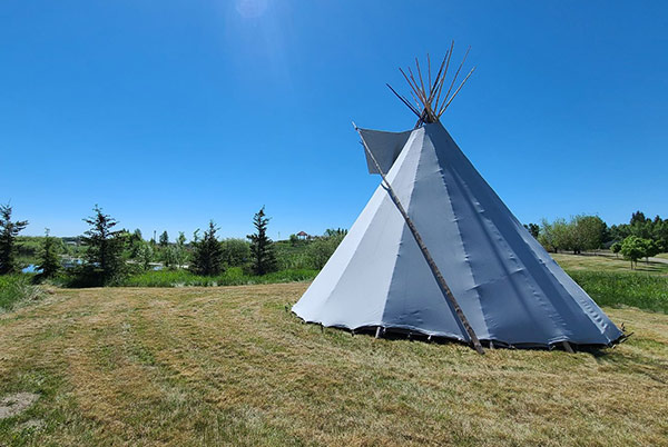 Tipi in the wetlands