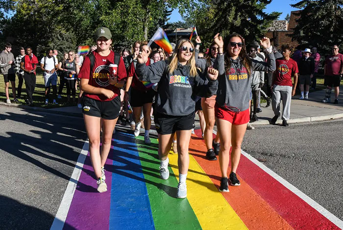Olds College Celebrates Installation of Pride Crosswalk