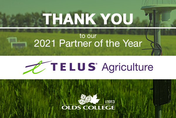 TELUS Agriculture Named Olds College 2021 Partner of the Year